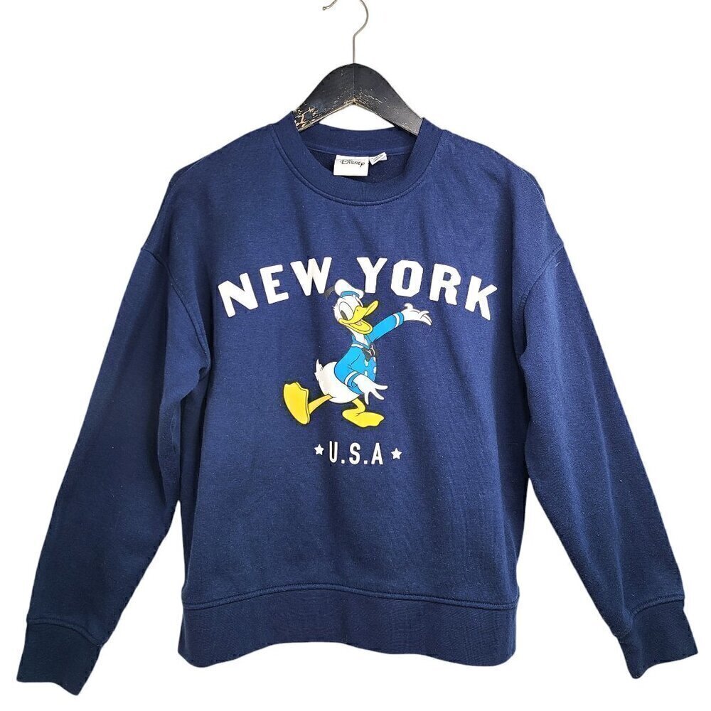 Disney Donald Duck Navy New York USA Pullover Sweater